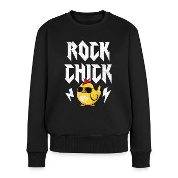 Poussin de roche - Pull Premium bio Femme - noir - Devant - Julia (174cm)