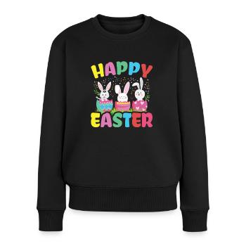 Happy Easter for all Easter fans - Women's Premium Organic Jumper - black - Front - Julia (174cm)