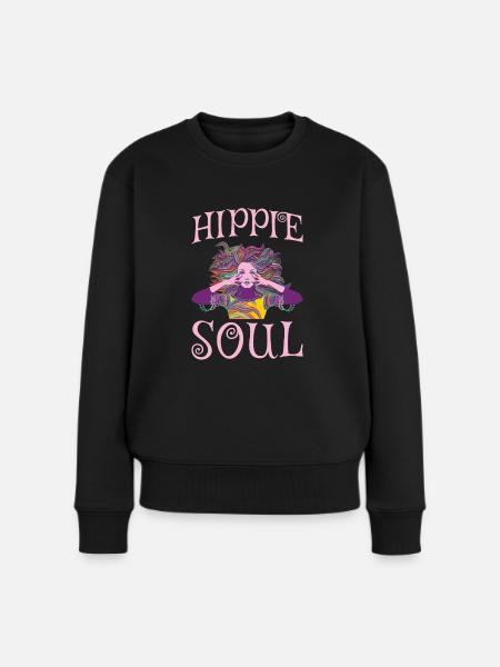 Hippie Soul Für Alle Hippies - Frauen Premium Bio Pullover - Schwarz
