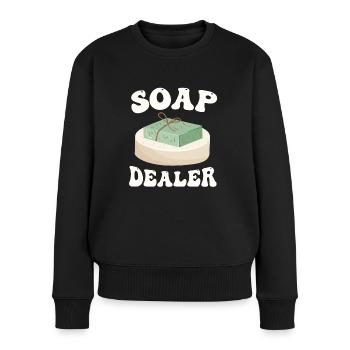Abteilung Seifenverkauf - Frauen Premium Bio Pullover - Schwarz - Vorne - Julia (174cm)