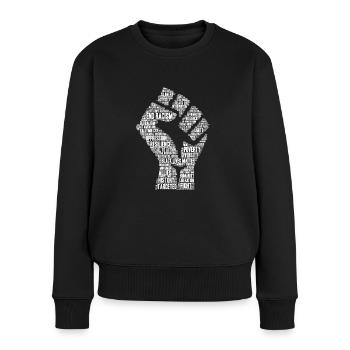 Les vies noires comptent - Pull Premium bio Femme - noir - Devant - Julia (174cm)