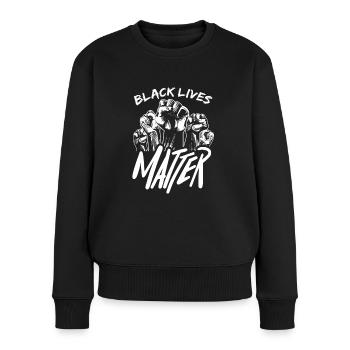 Les vies noires comptent - Pull Premium bio Femme - noir - Devant - Julia (174cm)