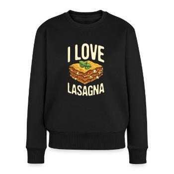 Ich Liebe Lasagna Für Alle Italiener - Frauen Premium Bio Pullover - Schwarz - Vorne - Julia (174cm)