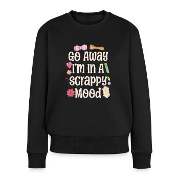 Go Away Je suis d’humeur déchaînée pour tout le monde - Pull Premium bio Femme - noir - Devant - Julia (174cm)