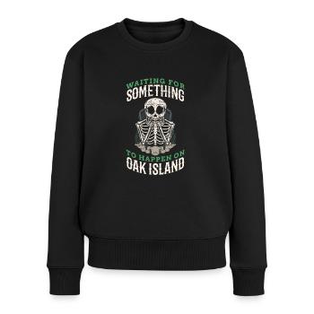 Waiting for something on the Oak Island - Women's Premium Organic Jumper - black - Front - Julia (174cm)