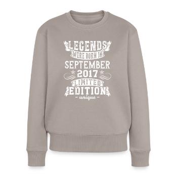 Birthday September 2017 Year Limited Edition - Women's Premium Organic Jumper - taupe - Front - Julia (174cm)