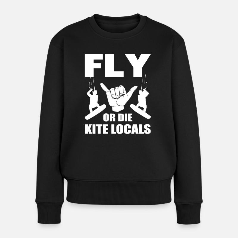 Kitesurfen Kite Surfer - Frauen Premium Bio Pullover - Schwarz