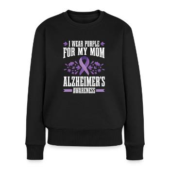 Je porte du violet pour ma mère qui souffre de la maladie d’Alzheimer - Pull Premium bio Femme - noir - Devant - Julia (174cm)