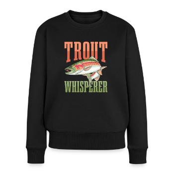 Trout whisperer for all fishing fans - Women's Premium Organic Jumper - black - Front - Julia (174cm)