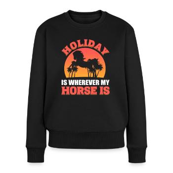 Pferdeliebhaber Reitlehrer - Frauen Premium Bio Pullover - Schwarz - Vorne - Julia (174cm)
