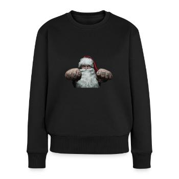 J’aime le Père Noël pour tout le monde - Pull Premium bio Femme - noir - Devant - Julia (174cm)