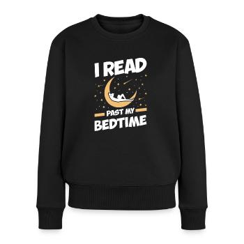 Ich Lese „past My Bedtime“ Für Alle Bücherwürmer. - Frauen Premium Bio Pullover - Schwarz - Vorne - Julia (174cm)