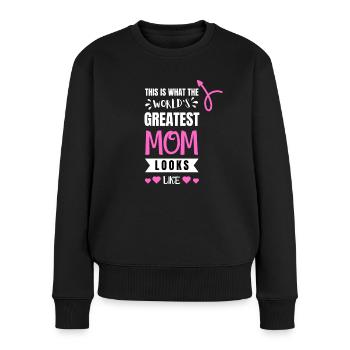 Mutter Mama Muttertag lustig Kind Tochter Geburt - Frauen Premium Bio Pullover - Schwarz - Vorne - Julia (174cm)