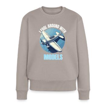 Model Making Model Airplane Airfield Flying Funny - Women's Premium Organic Jumper - taupe - Front - Julia (174cm)