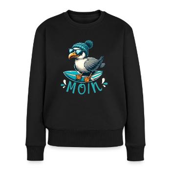 Hamburg Möwe Moin Norden Dialekt Hamburger lustig - Frauen Premium Bio Pullover - Schwarz - Vorne - Julia (174cm)