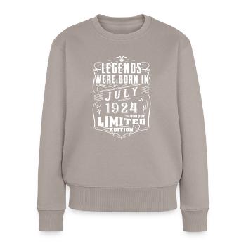 Anniversaire Juillet 1924 Année Edition Limitée - Pull Premium bio Femme - taupe - Devant - Julia (174cm)
