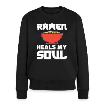 Ramen-Liebhaber Food-Vlogger - Frauen Premium Bio Pullover - Schwarz - Vorne - Julia (174cm)