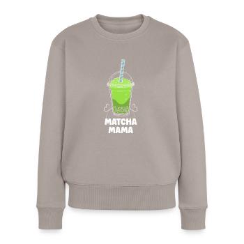 Matcha Mama - Frauen Premium Bio Pullover - Taupe - Vorne - Julia (174cm)