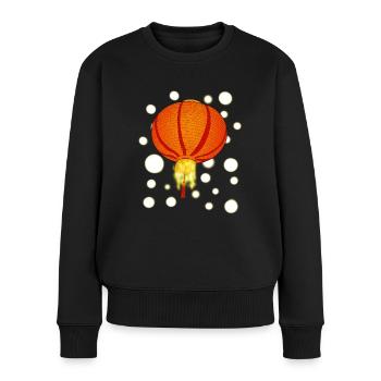 Himmels Laterne - Kong Ming Laterne - Frauen Premium Bio Pullover - Schwarz - Vorne - Julia (174cm)