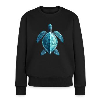 Amoureux des tortues de mer Motif safari animalier - Pull Premium bio Femme - noir - Devant - Julia (174cm)