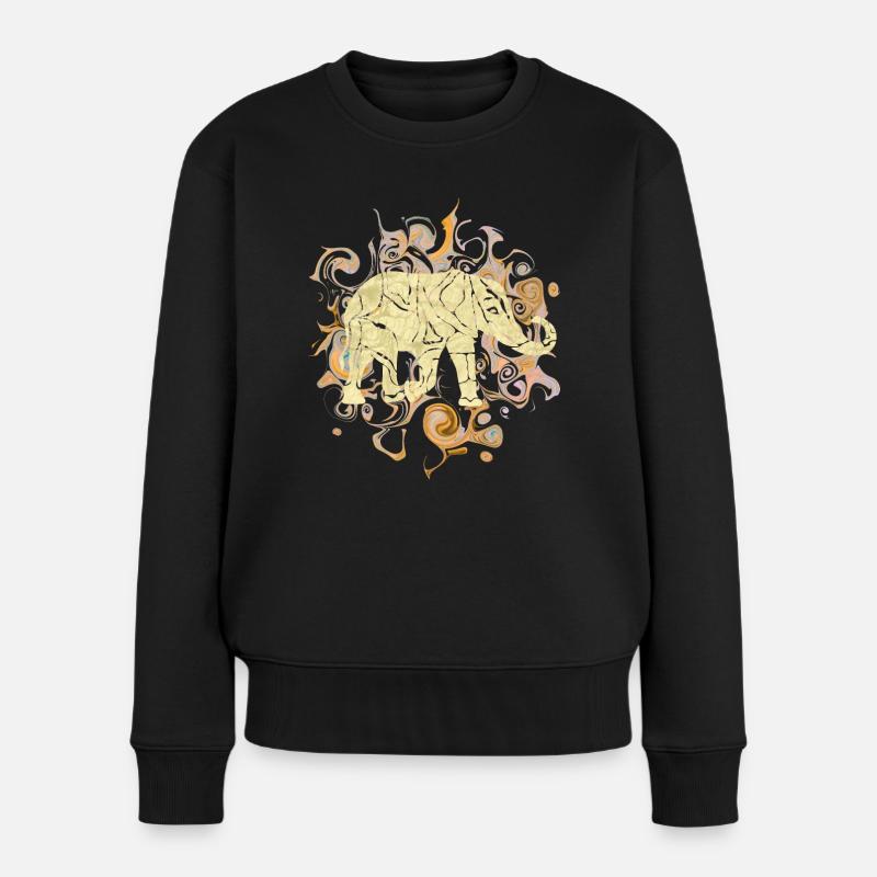 Elefant - Frauen Premium Bio Pullover - Schwarz