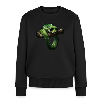 Grüner Baumpython Schlangen Liebhaber Terrarium - Frauen Premium Bio Pullover - Schwarz - Vorne - Julia (174cm)