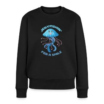 Méduse pour un sourire - design de méduse mignonne - Pull Premium bio Femme - noir - Devant - Julia (174cm)