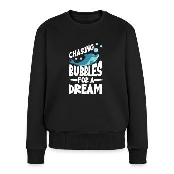 On the hunt for bubbles for a dream - - Women's Premium Organic Jumper - black - Front - Julia (174cm)