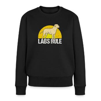 Labs Rule - Labrador Dog Lover Design - Women's Premium Organic Jumper - black - Front - Julia (174cm)