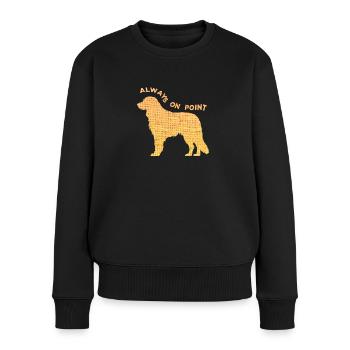 Immer Auf Den Punkt - Elegantes Jagdhunde-design - Frauen Premium Bio Pullover - Schwarz - Vorne - Julia (174cm)