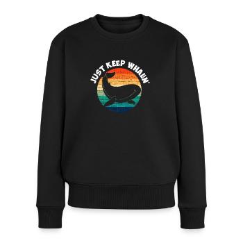 Just keep rolling" Wal-design - Women's Premium Organic Jumper - black - Front - Julia (174cm)