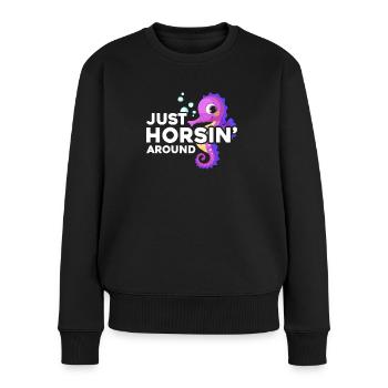 Just Horsin' Around - Hippocampe Fun Graphics - Pull Premium bio Femme - noir - Devant - Julia (174cm)