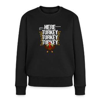 Turquie Turquie Thanksgiving Humour Design - Pull Premium bio Femme - noir - Devant - Julia (174cm)