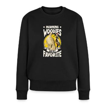 Morning Woodies are my favorite - Women's Premium Organic Jumper - black - Front - Julia (174cm)