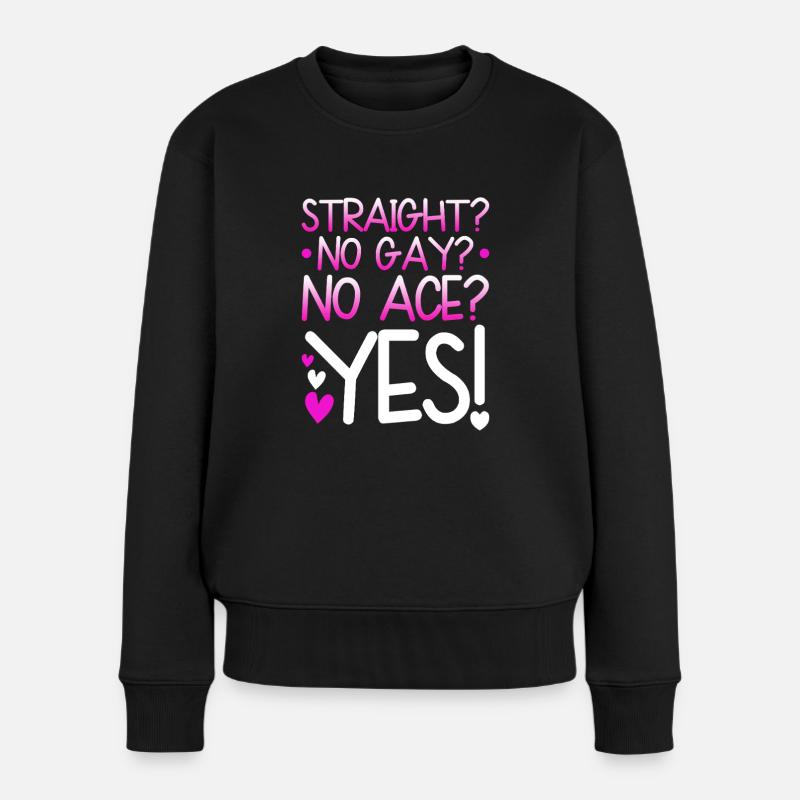 Hetero? Nicht Schwul? Neinass? Ja! - Frauen Premium Bio Pullover - Schwarz