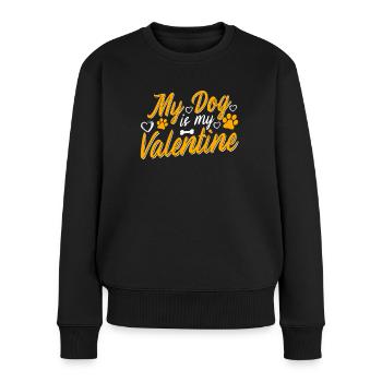 Mon chien est mon Valentin - Pull Premium bio Femme - noir - Devant - Julia (174cm)