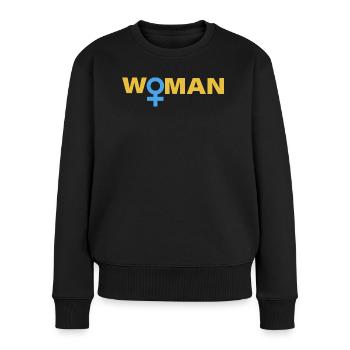 WOMAN - Frauen Premium Bio Pullover - Schwarz - Vorne - Julia (174cm)
