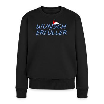 WUNSCHERFÜLLER - Frauen Premium Bio Pullover - Schwarz - Vorne - Julia (174cm)