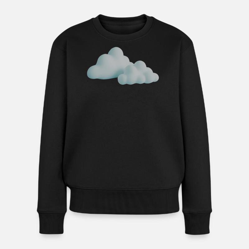Wolkendesign Sonnenuntergangsfarben - Frauen Premium Bio Pullover - Schwarz