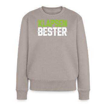 Klapsenbester Durchgeknallt Irrenhaus Büro Spruch - Frauen Premium Bio Pullover - Taupe - Vorne - Julia (174cm)