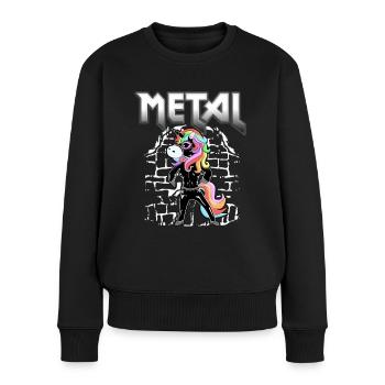 Metal Unicorn - Women's Premium Organic Jumper - black - Front - Julia (174cm)