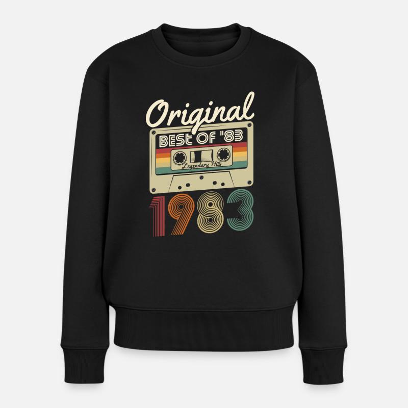 Original 1983 Jahrgang geboren Retro Geburtstag - Frauen Premium Bio Pullover - Schwarz