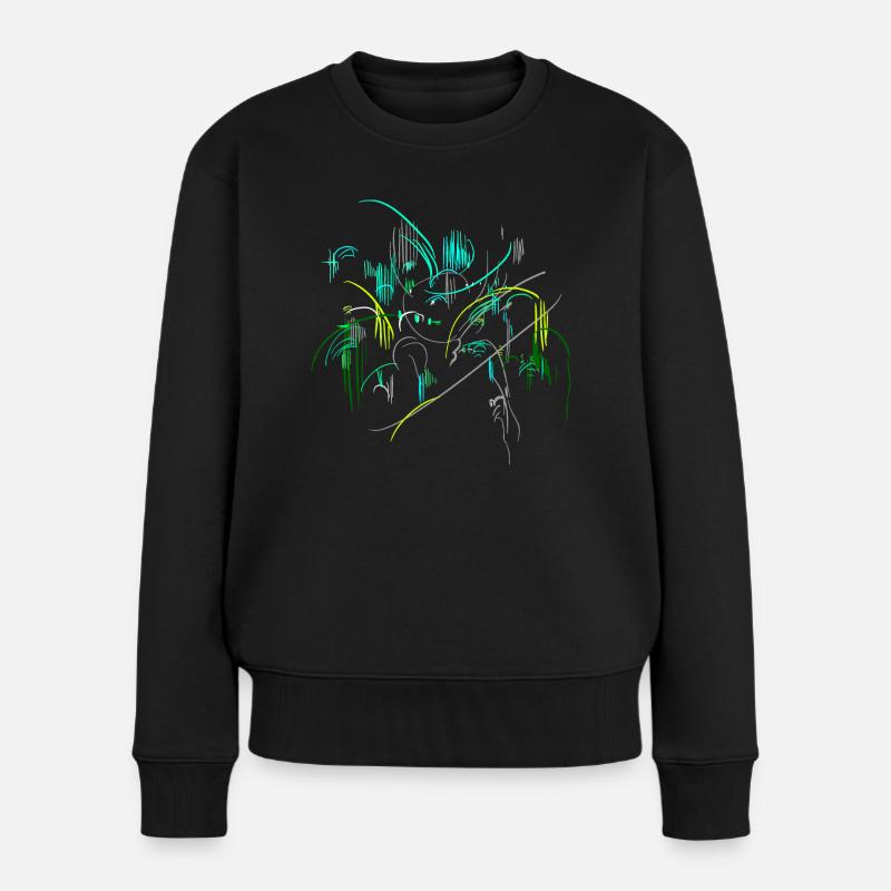 Landschaft Abstrakt - Frauen Premium Bio Pullover - Schwarz
