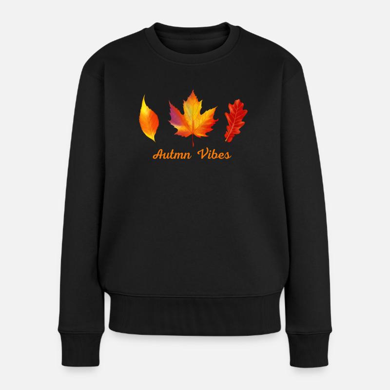Autumn Vibes - Frauen Premium Bio Pullover - Schwarz