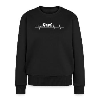 Heartbeat of a Carriage - Frauen Premium Bio Pullover - Schwarz - Vorne - Julia (174cm)