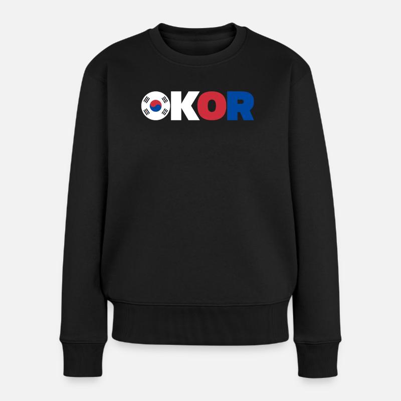 Korea - Frauen Premium Bio Pullover - Schwarz