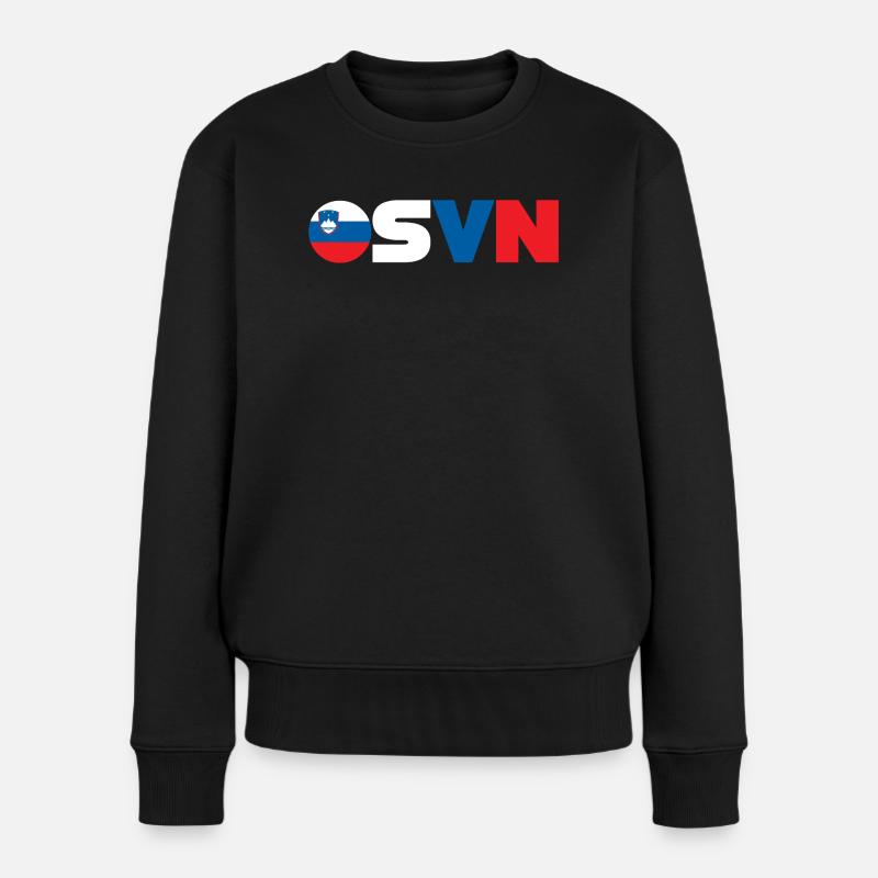 Slowenien - Frauen Premium Bio Pullover - Schwarz