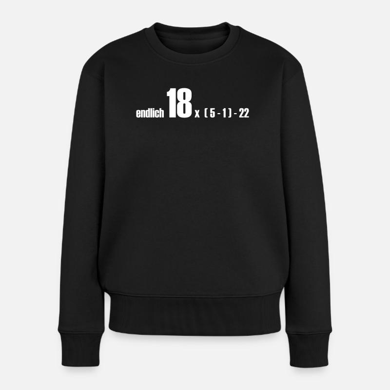 endlich 18 oder doch 50? - Frauen Premium Bio Pullover - Schwarz