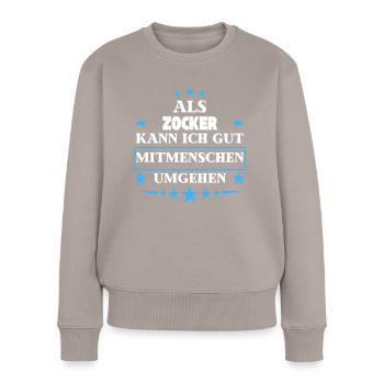As gamblers, they treat fellow human beings. - Women's Premium Organic Jumper - taupe - Front - Julia (174cm)