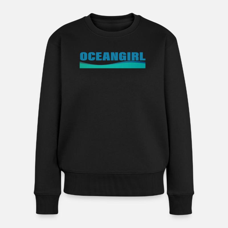 OCEANGIRL - Frauen Premium Bio Pullover - Schwarz